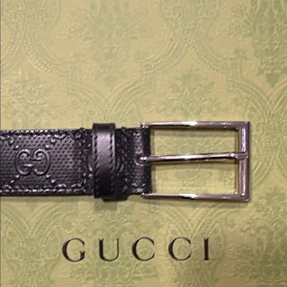 Gucci Women's Slim Belt 474313 UCGAN 1000 Leather Black 80 32 - Picture 7 of 9